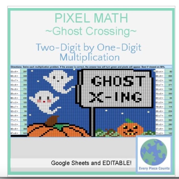FREE KIDS MATH ACTIVITY -Digital Pixel Art Math Activity On My TPT Store - Picture 5 of 11